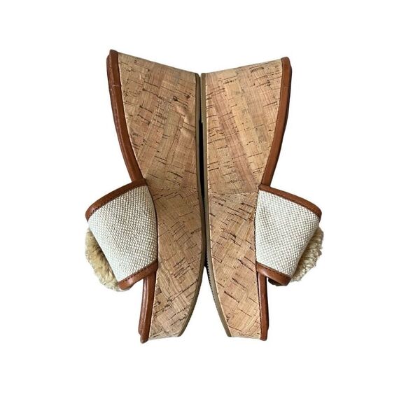 Coach Jazmin Cork Wedge Sandal size 9B Cream Brown - Picture 6 of 13